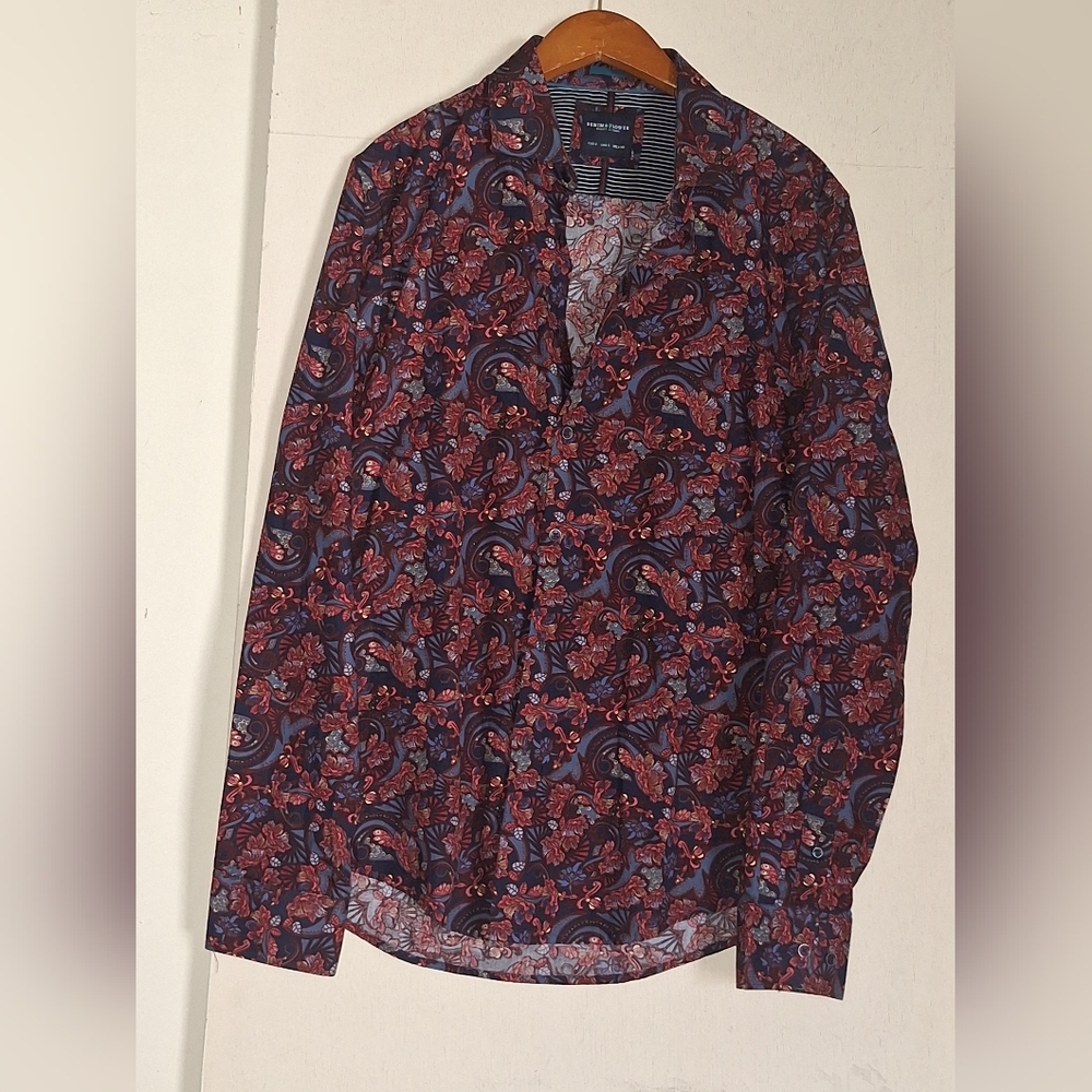 Denim & Flower Red and Blue Floral Shirt